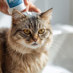 baño en seco para gatos imagen real